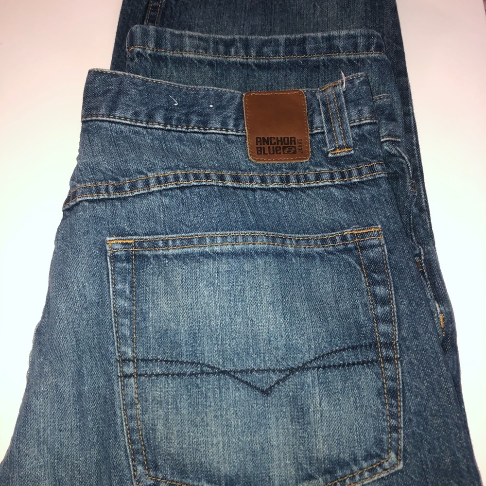 Anchor Blue Baggy Jeans 36x34